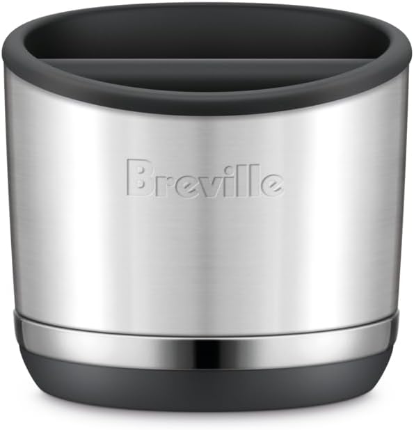 Breville BEA501BSS Knock Box 10 Espresso Accessory, Brushed Stainless Steel | Upgrade your coffee bar with this durable and easy-to-clean knock box featuring a removable bar | 10 puck capacity by Unknown