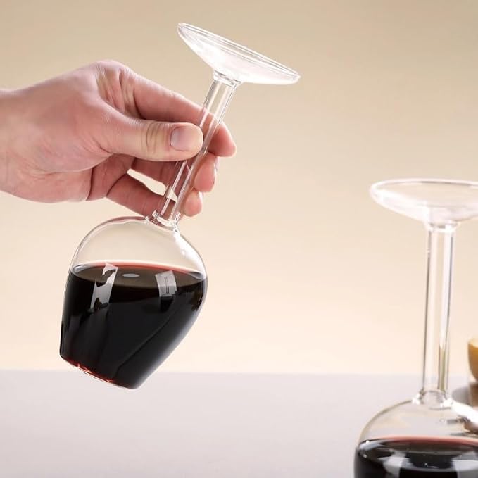 Upside Down Wine Glass, Inverted Wine Glass, Funny Red Wine Glasses (1PCS) | Novelty Upside-Down Stemware for Cocktails, Juice & Parties, Modern Creative Glassware Gift, 400ml - Image 2
