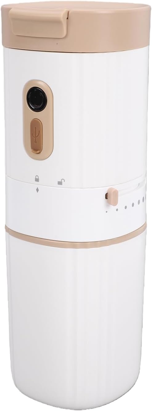 Portable Coffee Maker with Grinder 7 Settings | Travel Mini Brewing Machine, 400ml Capacity, 1500mAh Battery, for Home Camping Office by Unknown