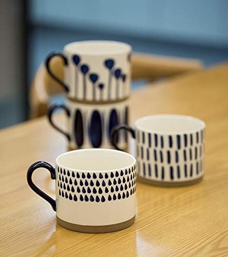 Koja Colorful Hand Painted Ceramic Mugs, 16 oz, Set of 4, Dishwasher Safe | Also microwave safe. Colorful hand painted set makes a great gift for coffee or tea lovers. - Image 2