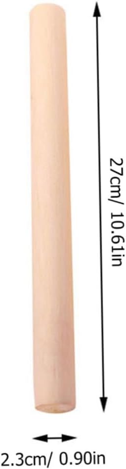 Uonlytech 10pcs Wood Rolling Pin for Baking and Dumpling Making, Smooth Non-burr Surface Wooden Dough Roller, Sturdy Khaki Baking Tool for Families and Pasta Preparation - Image 2