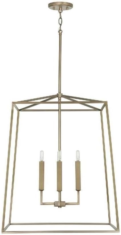 Capital Lighting 537643AD Thea Lantern Foyer Pendant, 4-Light 240 Total Watts, 28" H x 22" W, Aged Brass by CapitalLightingFixtureCompany