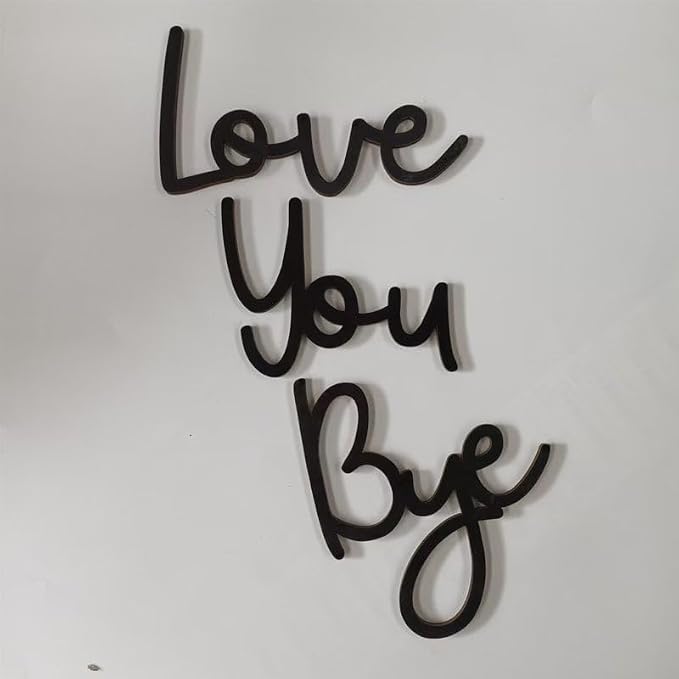 2025 New Year Gift - Cute Metal Door Topper Love You Bye Over Door Frame Decor Corner Sign Black Ornaments Wood Decorations Funny Christmas (Love You Bye-A) - Image 8