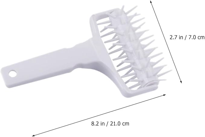 VALICLUD 2pcs Pizza Dough Roller Pin with Needle Wheel for Kitchen Baking, Easy to Use and Practical Pp Pastry Roller Tool, Convenient White Pizza Crust Cutter for Dough Preparation - Image 2