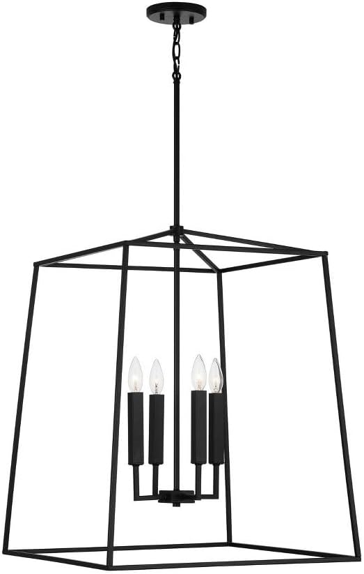 Capital Lighting 537643AD Thea Lantern Foyer Pendant, 4-Light 240 Total Watts, 28" H x 22" W, Aged Brass - Image 9