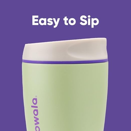 Owala SmoothSip Insulated Stainless Steel Coffee Tumbler, Reusable Iced Coffee Cup, Hot-Coffee Travel Mug, Perfect for Cappuccino, BPA Free, 10 oz, Green (Hip Cactus) (Pack of 8)