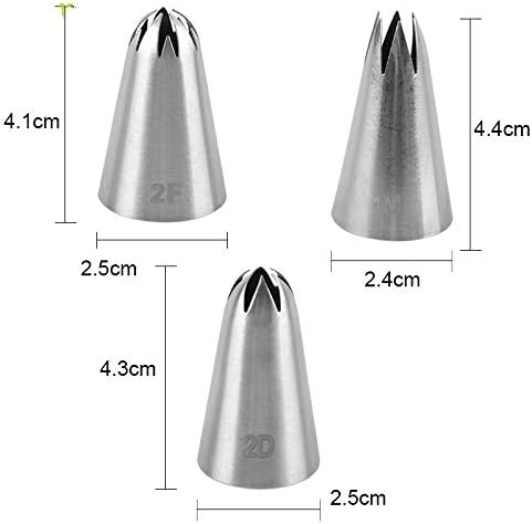 Piping Tips, 3 Pcs Stainless Steel Flower Icing Piping Nozzles Cake Decorating Tips Baking Tool for Cream Cupcake Cookie…