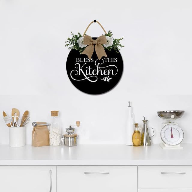 Rustic Farmhouse Wooden Kitchen Wall Decor Sign - 12x12inch - Bless This Kitchen - Image 5