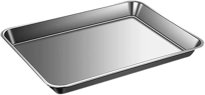 304 Stainless Steel Flat Bottom Oven Tray with Even Heat Distribution Practical Baking Pan for Pastries and Breads Stainless Steel Cookie Sheet - Image 7