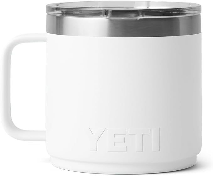 YETI Rambler 14 oz Ceramic Lined Stackable Mug, Vacuum Insulated, Stainless Steel with MagSlider Lid, White - Image 8