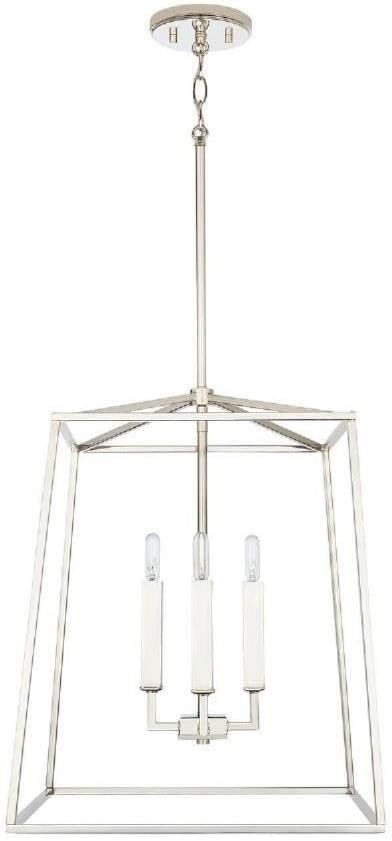 Capital Lighting 537642PN Thea Lantern Foyer Pendant, 4-Light 240 Total Watts, 20" H x 16" W, Polished Nickel by CapitalLightingFixtureCompany