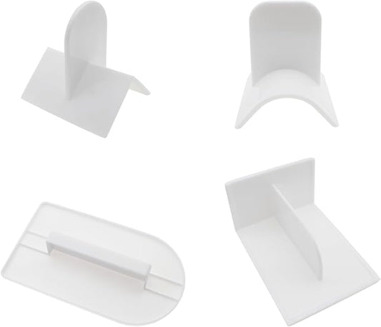 4 PCS Fondant Smoother Plastic Cake Sugarcraft Scraper White Cake Decoration Smoothing Tool for DIY Fondant Cakes and Mousse Cakes
