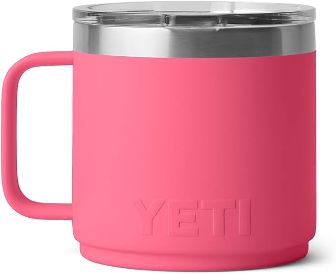 YETI Rambler 14 oz Ceramic Lined Stackable Mug, Vacuum Insulated, Stainless Steel with MagSlider Lid, Tropical Pink - Image 8