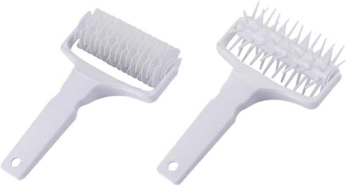 VOSAREA 2pcs Practical Pizza Roller Pin for Kitchen Baking Easy to Use Pizza Dough Tool Sturdy Pp Material and Dough Puncher for Pastry Preparation by VOSAREA
