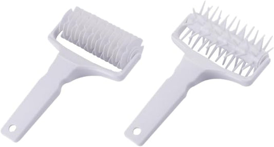 VOSAREA 2pcs Practical Pizza Roller Pin for Kitchen Baking Easy to Use Pizza Dough Tool Sturdy Pp Material and Dough Puncher for Pastry Preparation by VOSAREA