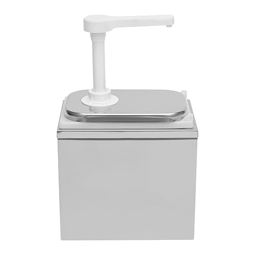 Sauce Pump Dispenser, 2L/2.11QT Stainless Steel Squeeze Ketchup Dispenser Pump with Inside Box, Commercial Condiment Pump Station, Syrup Station Container for Home Kitchen Hotel Milk Tea Coffee Shop