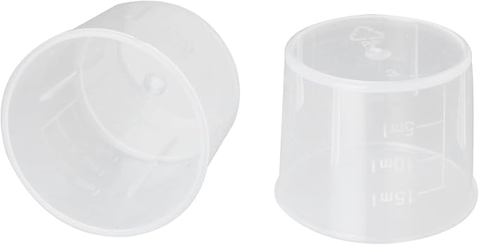 20PCS 15ml Graduated Plastic Measuring Cups Measuring Cup Graduated Beaker Clear Scale Cups Liquid Measuring Mixing Cups for Lab Kitchen Liquids Transparent