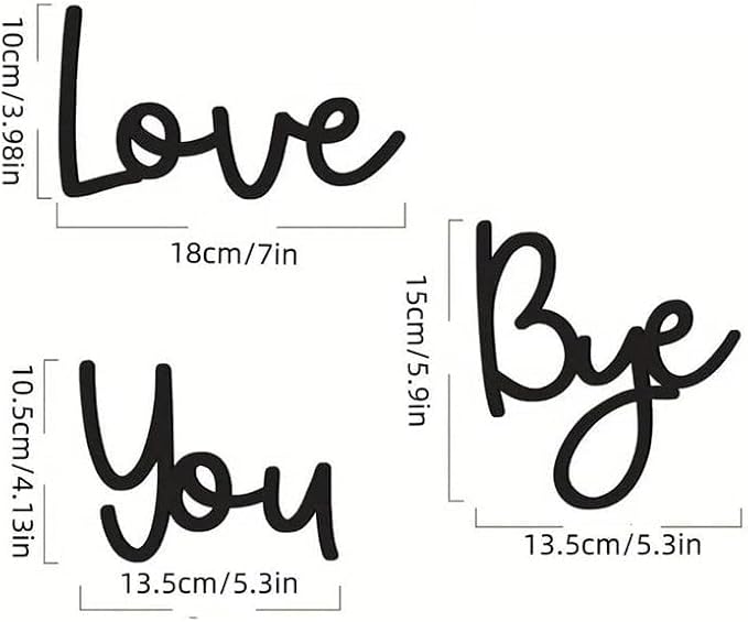 2025 New Year Gift - Cute Metal Door Topper Love You Bye Over Door Frame Decor Corner Sign Black Ornaments Wood Decorations Funny Christmas (Love You Bye-A) - Image 6