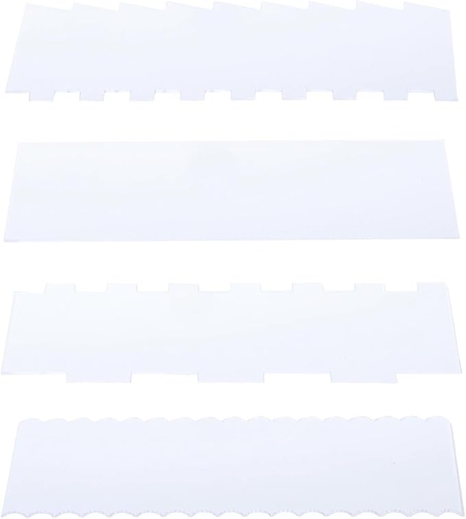 4Pcs Clear Acrylic Cake Scrapers Cake Smoother for Icing Decorating Tools