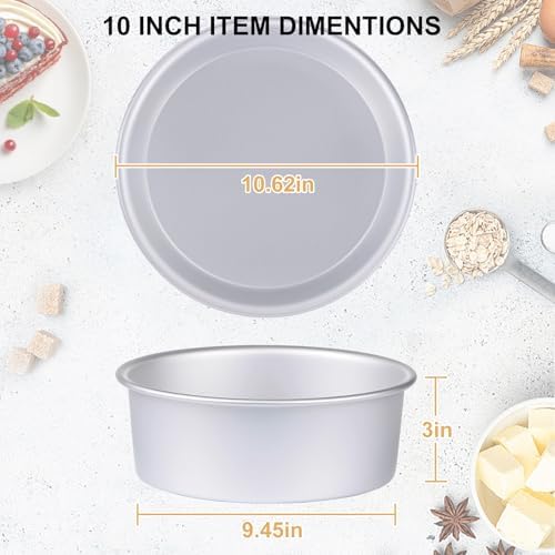 Round Cake Pan Set of 7 (4 Pcs of 4 x 2 inch and 1 Pc of 6 x 3 inch/8 x 3 inch/10 x 3 inch), Aluminum Baking Pans for Layer Cakes, Heavy Duty Non-Stick, Evenly Baking Tools for Home Kitchen - Image 8