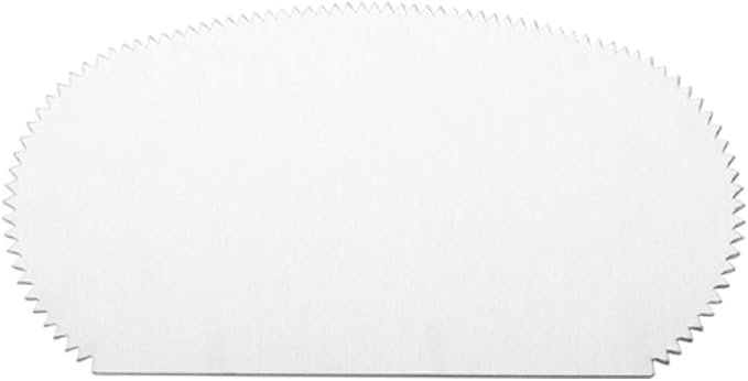 Restaurantware Pastry Tek 4.8 Inch x 2.5 Inch Cake Scraper 1 2-Pattern Cake Smoother - Fine Tooth Edges Straight Edges Metal Icing Smoother Hanging Hole For Decorating Or Sculpting Desserts