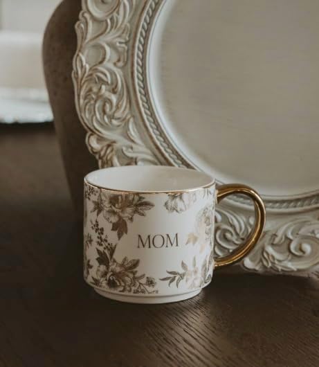 Sweet Water Decor Delft Mom Mug, 14oz Fine Bone China Tea Cup for Hot & Cold Drinks, Gifts for Women, Coffee Mug with Gold Handle & Rim, Gift for Mom's Birthday & Christmas - Image 6
