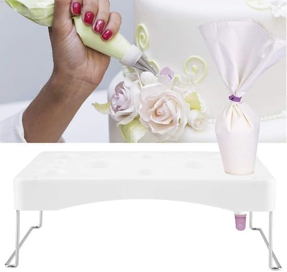LEILIN Piping bag holder 2pcs Cake Decorating Icing Bag Stand 12-Cavity Cream bag holder