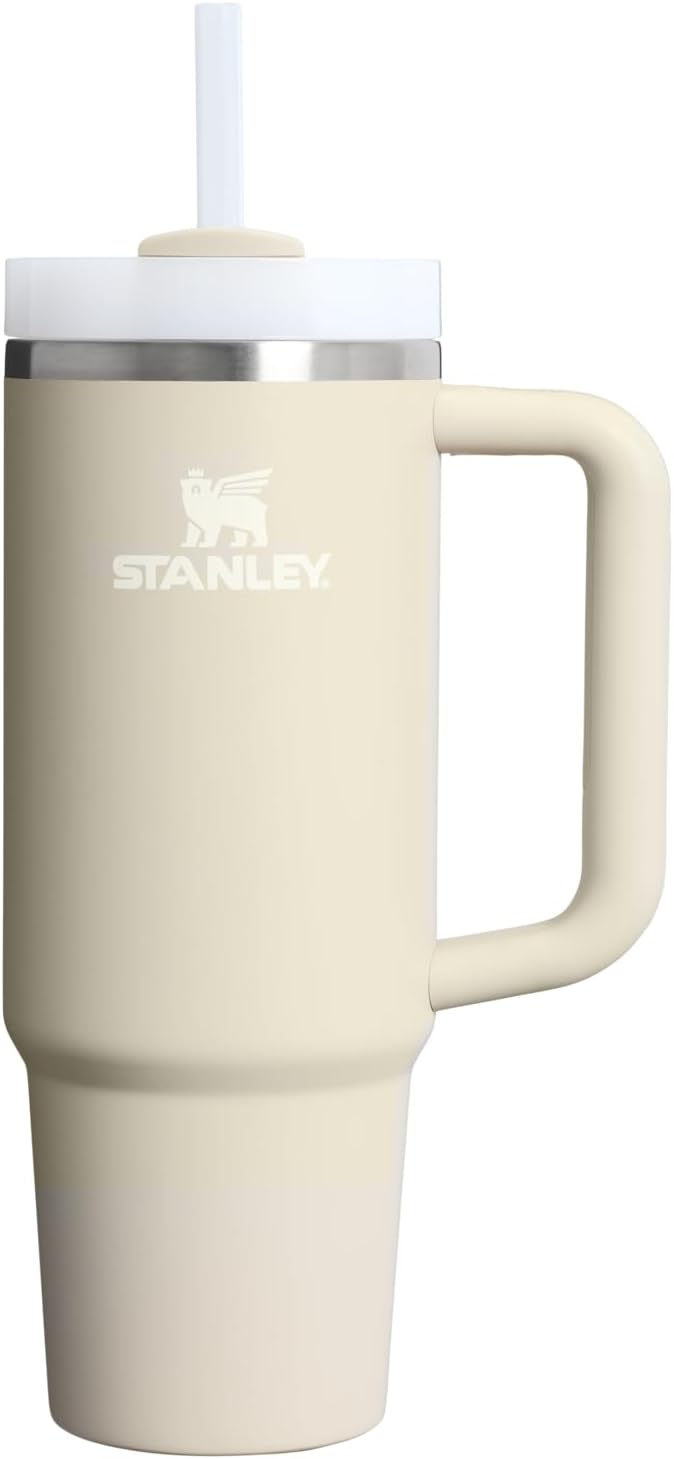 STANLEY Quencher H2.0 Flow State Tumbler, 30 oz, Toasted Almond | Handle and Straw | 3-Position Lid | Cup Holder Compatible for Travel | Insulated Stainless Steel Cup | BPA-Free by Unknown
