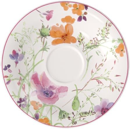 Villeroy & Boch Mariefleur Basic Breakfast Saucer, 7.5 Inch | White multicolor porcelain saucer, made in Germany, dishwasher and microwave safe, pairs with a cup on the coffee table - Image 2