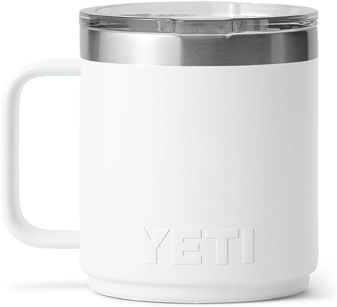 YETI Rambler 10 oz Ceramic Lined Stackable Mug, Vacuum Insulated, Stainless Steel with MagSlider Lid, White - Image 8