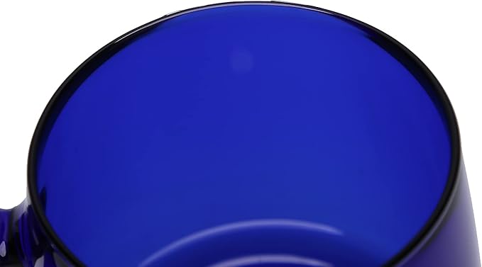2PCS Glass Coffee Mugs, 350ml Clear Glass Mug with Handle Heat Resistant Tea Mugs High Borosilicate Glass Mug for Tea Beverages (Blue)