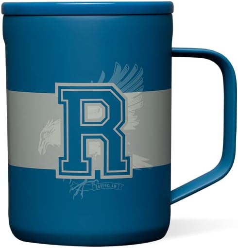 Corkcicle Harry Potter Coffee Mug - Stainless Steel Insulated Cup With Lid For Tea & Coffee - Non-Slip Silicone Base - Durable Travel Mug - Dishwasher Safe - BPA Free - Easy Grip - 16 oz - Ravenclaw by Corkcicle