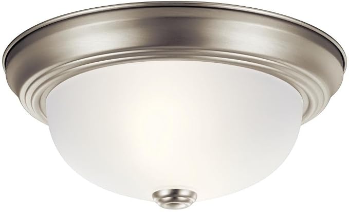 Kichler 2-Light Flush Mount Light, Brushed Nickel | Flush mount light for kitchens, dining rooms, living rooms, and hallways (12" x 7"), 8111NI by KichlerLighting