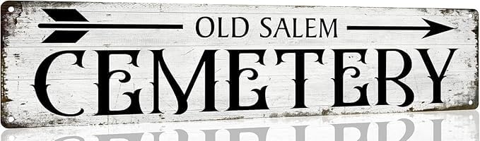 Old Salem Cemetery Sign Vintage Halloween Metal Signs Gothic Halloween Witch Decorations for Cafe Bar Kitchen by Unknown