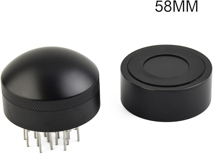 53mm 58mm Needle Tamper for Espresso - 19-Pin 304 Stainless Steel Coffee Distributor with Adjustable Depth Aluminum Handle,for Most Portafilters