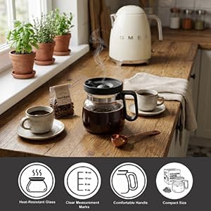 Coffee Pot Mug, 16 oz Glass Novelty Coffee Mug with Lid - Image 3