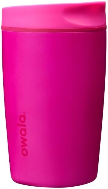 Owala SmoothSip Slider Insulated Stainless Steel Coffee Tumbler, Reusable Iced Coffee Cup, Hot Coffee Travel Mug, BPA Free 12 oz, Read My Lips by Unknown