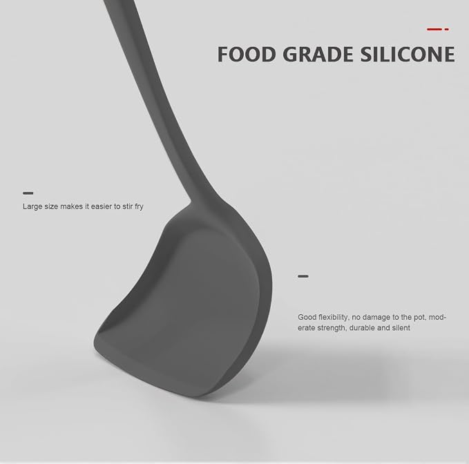 AOTHOD Silicone Cooking Utensils Set - 446°F Heat Resistant Kitchen Utensils,Spatula Sets,Turner Tongs,Spoon,Kitchen Utensil Gadgets Tools Set for Nonstick Cookware,Dishwasher Safe BPA Free (Gray) - Image 4