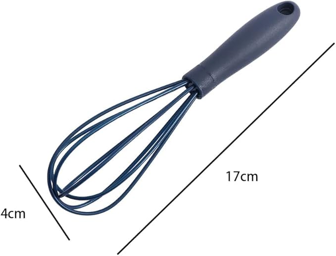 1Pc Black Mini Silicone Non-Stick Whisk, Milk and Egg Beater Blender, Hand Egg Mixer, Kitchen Whisks for Cooking, Baking, Mixing, Stirring, 6.7inch