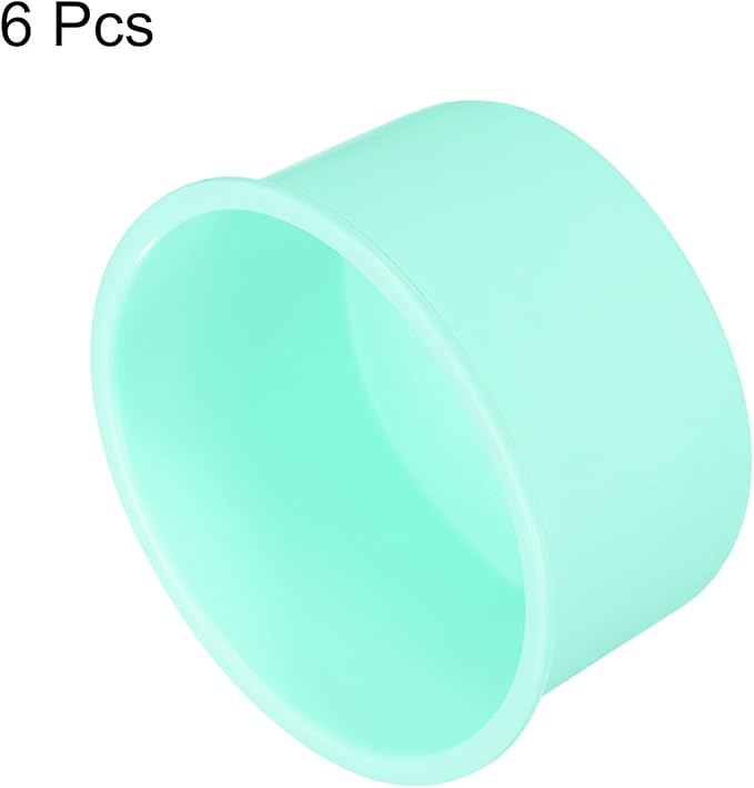HARFINGTON 6 Pcs Round Cake Pans 4" Nonstick Quick Release Silicone Cake Mould Bakeware Tools for Baking Cupcakes Bread Pizza, Green
