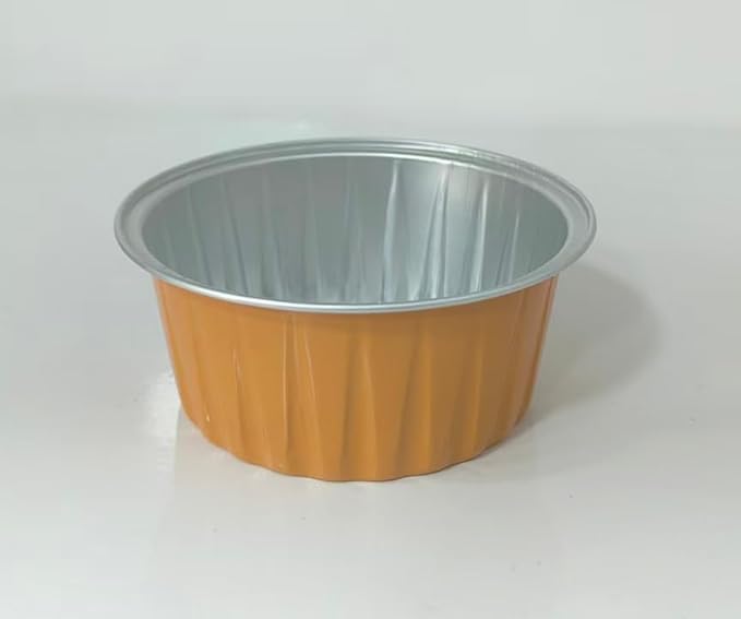 Halloween 50Pcs Mini Aluminum Foil Cupcake,5oz Orange Baking Cups with Lid | Disposable Ramekins for Thanksgiving,Mini Cake Pans,Loaf Pan with Lids,Tin Cups Containers for Cupcake,Pudding,Cheesecake by YOIYINI