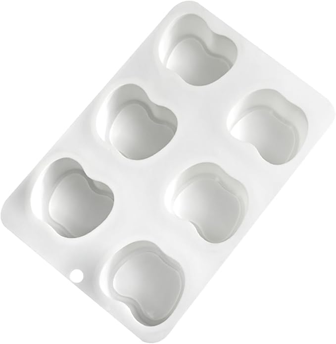 mostsom Apple Shape Silicone Mold, 3D Fruit Shape Mousse Cake Molds, Nonstick Bakeware for Chocolate, Mini Bundt Cake, Dessert, Pastry, Brownie, Jelly, Fondant, Easy Release & Clean (E_ Apple)