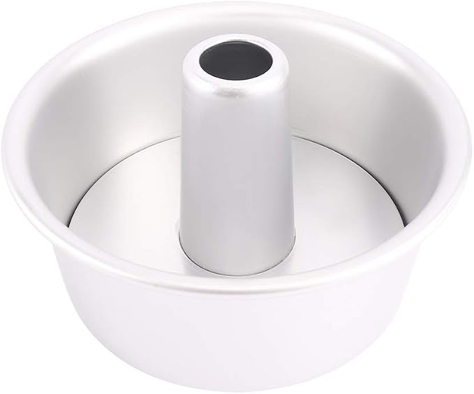 SaditY Round Hollow Chiffon Cake Mold,Cake Mold 6/8 Inch Nonstick Baking Mould Aluminum Alloy Round with Removable Bottom Baking Tray Bakeware(8 inch), Silver by Unknown