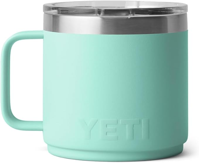 YETI Rambler 14 oz Ceramic Lined Stackable Mug, Vacuum Insulated, Stainless Steel with MagSlider Lid, Seafoam - Image 8