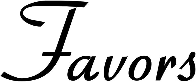 Favors 3.5w x 1.5h Label | Home Organization | Die Cut Vinyl Decal | Black Retro Font (Sticker Only) by MinglewoodTrading