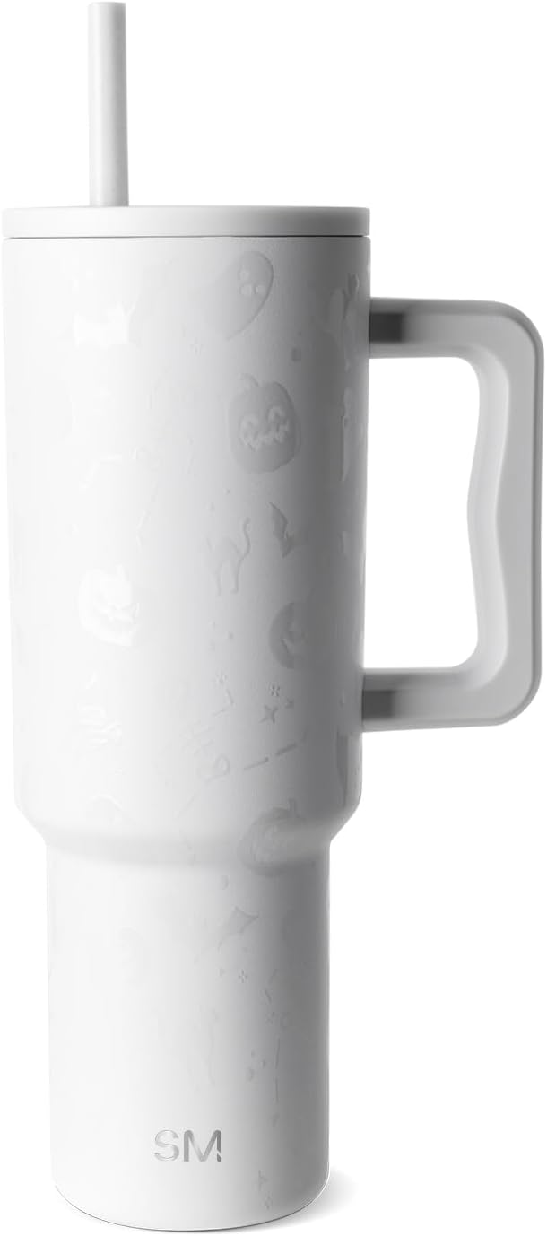 Simple Modern Halloween Tumbler with Handle | 40oz | Skeletons | Trek Tumbler, Travel Mug | Insulated Water Bottle, Cupholder Friendly, Stainless Steel Cup, Spooky Mix by Unknown