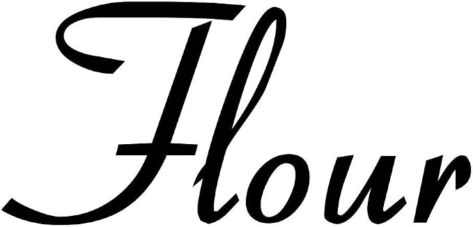 Flour 3w x 1.5h Label | Kitchen Pantry Organization | Die Cut Vinyl Decal | Black Retro Font (Sticker Only) by MinglewoodTrading