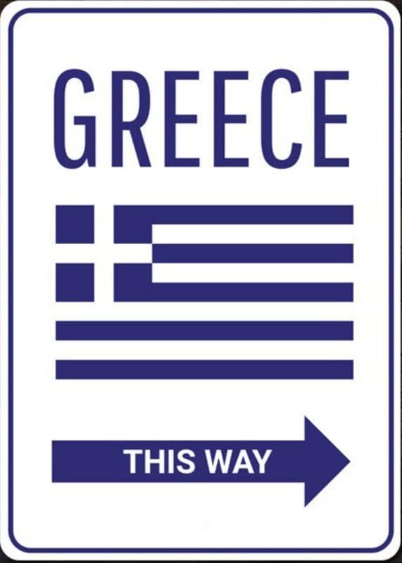 Greece This Way, Greece Decor Signs, Greece Life, Greece Decor Gift, Greece Sign, Greece Lovers Decorations, Sign, Quality Metal State Sign 12x16 Inches,Fun Kitchen Decor, Funny Bar Signs, Vintage Kitchen Signs by ANWND