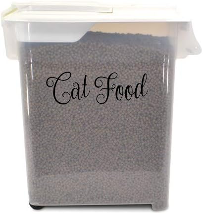 Cat Food 6.5w x 2h Label | Kitchen Organization | Die Cut Vinyl Decal | Black Fancy Font (Sticker Only) - Image 2