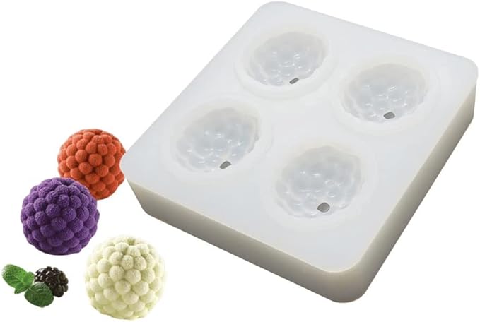 Silicone Mold Baking Pan Non-Stick Baking Pastry Chocolate Cake Dessert DIY Decoration Tools (Raspberry X_4.8x4.8x0.18 inch)